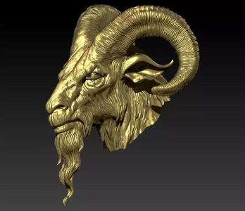 Horned Ram Head Pendant