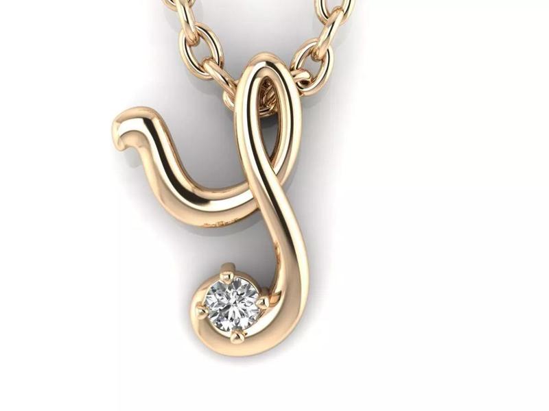 Pendant Y infinity with diamond