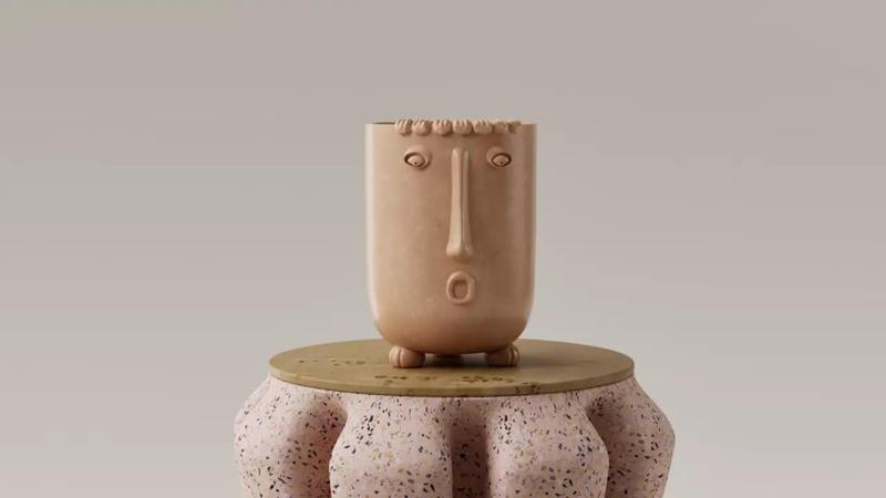 FLORERO - JARRON DECORATIVO ABSTRACTO - CARA