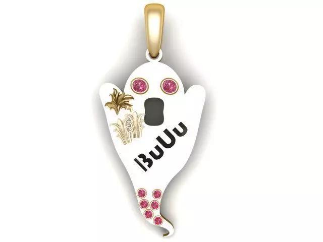 GHOST SAY BUUU PENDANT 3D PRINTABLE MODEL