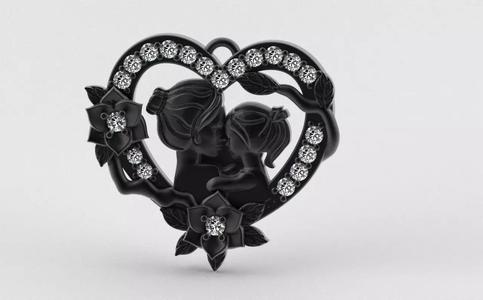 Mother and Daughter Heart Pendant
