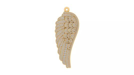 Iced-Out Angel Wing Diamond Pendant