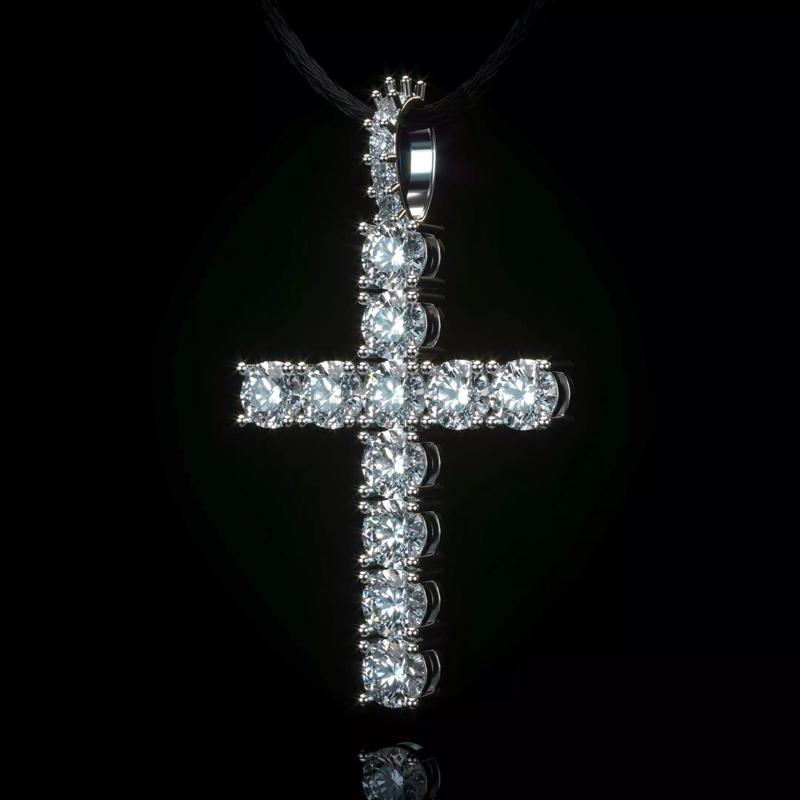Diamond cross with diamond suspension