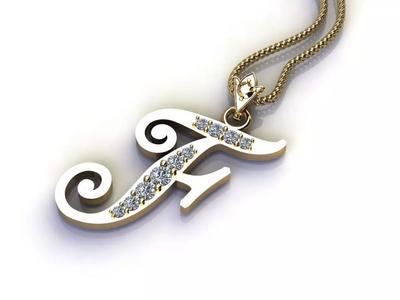 Fancy Font Style Pendant F