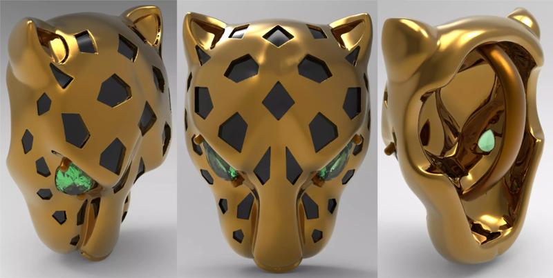 Panther Head Pendant chain behind