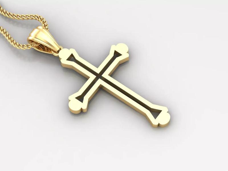 High Cross Pendant Light Gold 18K 4CP041