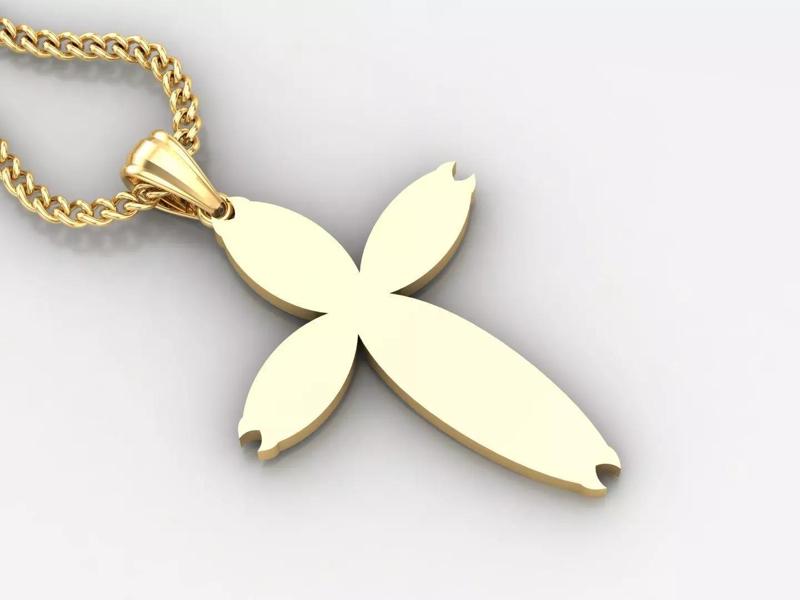 Light Gold 18K Cross Pendant 1CP082