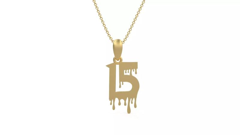 Model 1248 15 Bloody Terror Initial Number Pendant