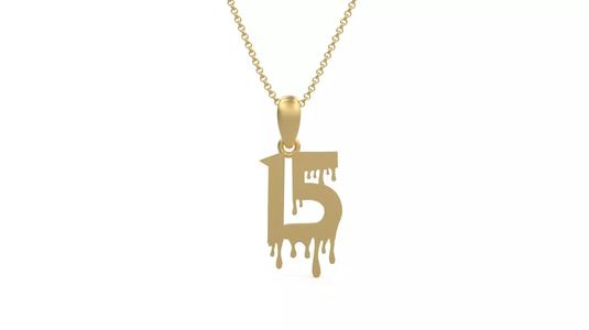 Model 1248 15 Bloody Terror Initial Number Pendant
