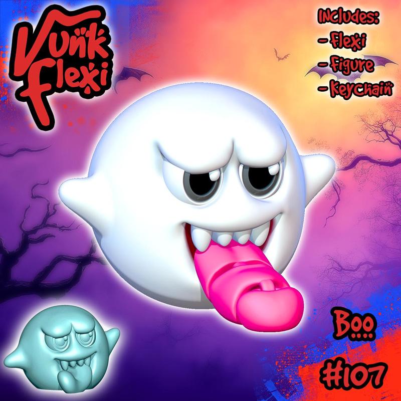 Super Mario Boo MultiColor Flexi Print-In-Place + figure & keychain