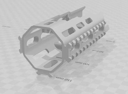 NE uzi middle length tri rail handguard (16 cm; 6.3")