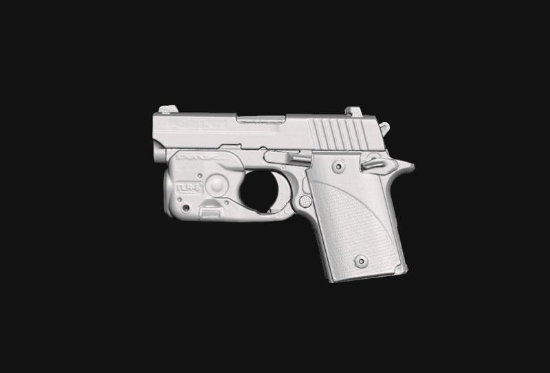Sig Sauer P938 Streamlight TLR6 Real Size Scan 3D Gun Mold