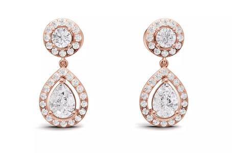 Teardrop Diamond Dangle Earrings For Women