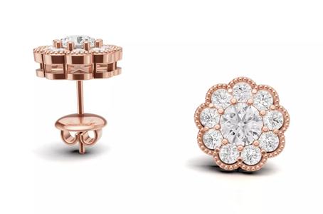 Vintage Floral Stud Earring Design For Women