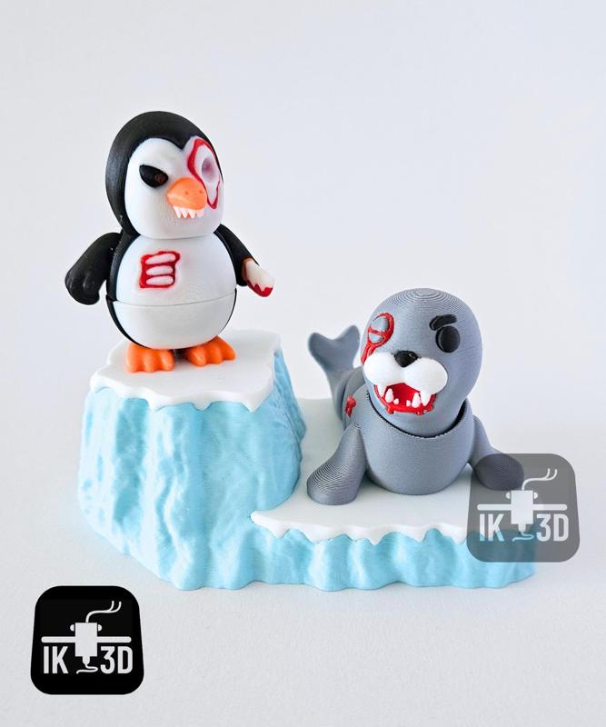 Mini Flexi Bundle - Killer Penguin + Sea Lion + Diorama