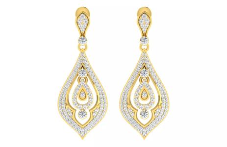 Solitaire Women Drop Earring 3dm STL ONJ FBX Render Details