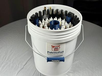 PalettePail Accessory Pack – Logo Placard, Handle Grip & Brush Caddy