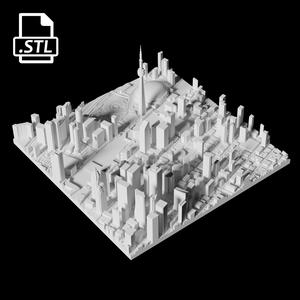 Toronto City 3D Print File | STL file for 3D printing | 3D Map of Toronto | Cityscape 3D Print