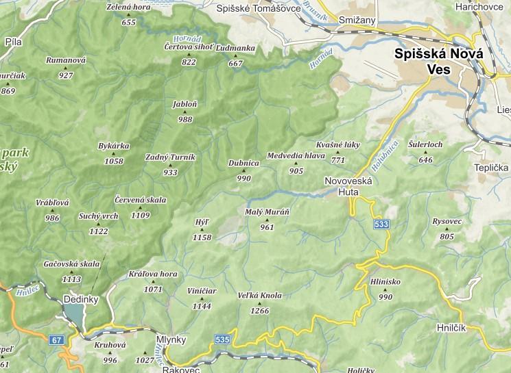 Slovak Paradise National Park , Slovenský Raj - 3Dmap