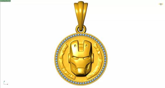 25mm Iran Man Face Pendant STL 3D Model for Jewelry Casting