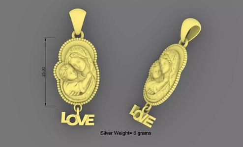 Mother Mary Love Necklace Design