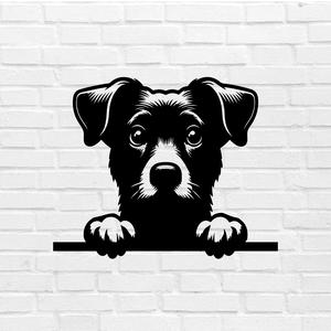 Peeking Dog Laser SVG Cut File PNG