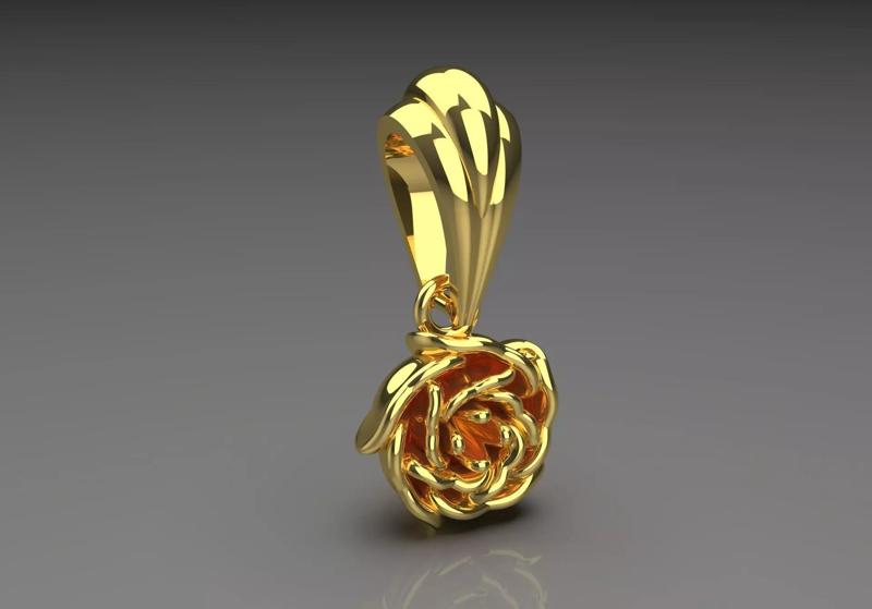 gold rose flower pendant gp0026
