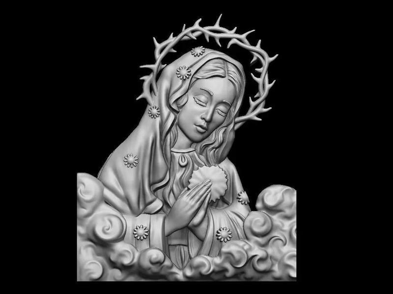 Madonna Virgin Mary Maria bas relief