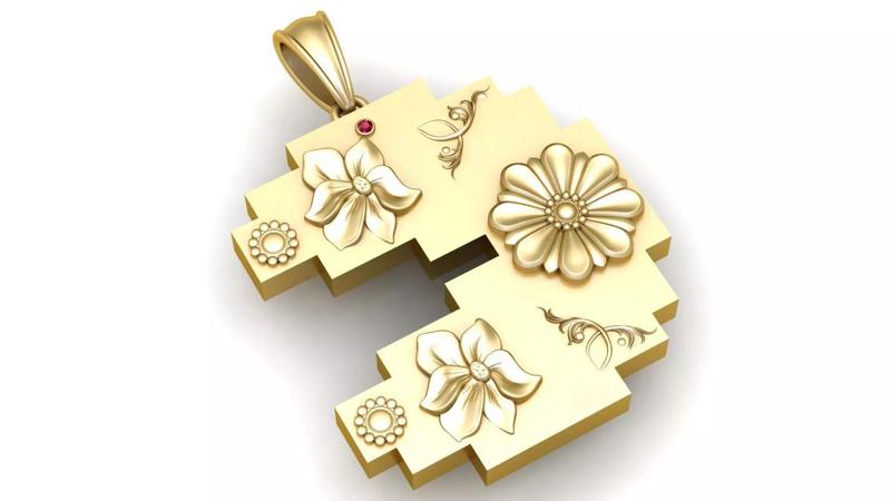 Geometric Floral Pendant