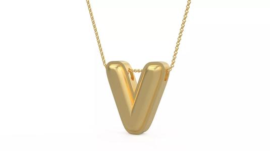 Model 1205 V Initial Letters Charm Balloon 20mm
