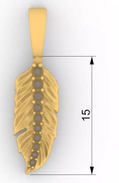 Feather charm diamonds pluma con diamantes dije