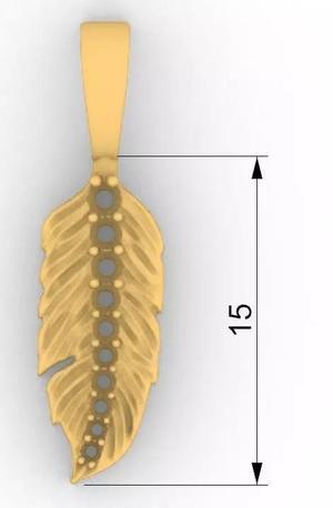 Feather charm diamonds pluma con diamantes dije
