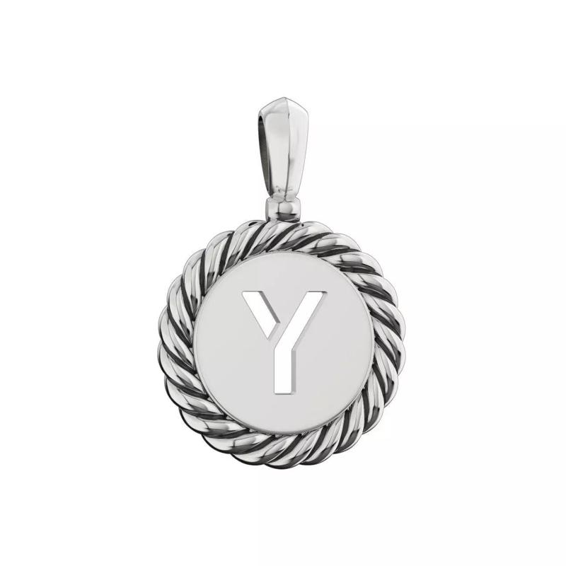N175 Y sterling silver letter pendant