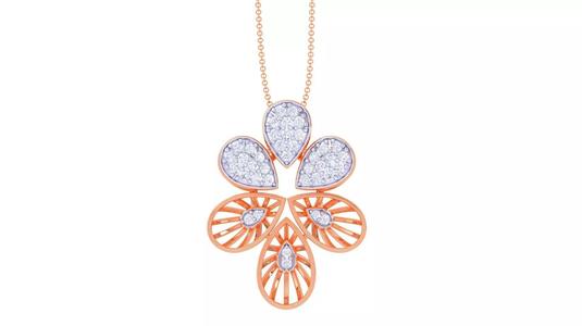 Diamond Mesh Leaves High Jewelry Pendant Earrings Set 3dm stl