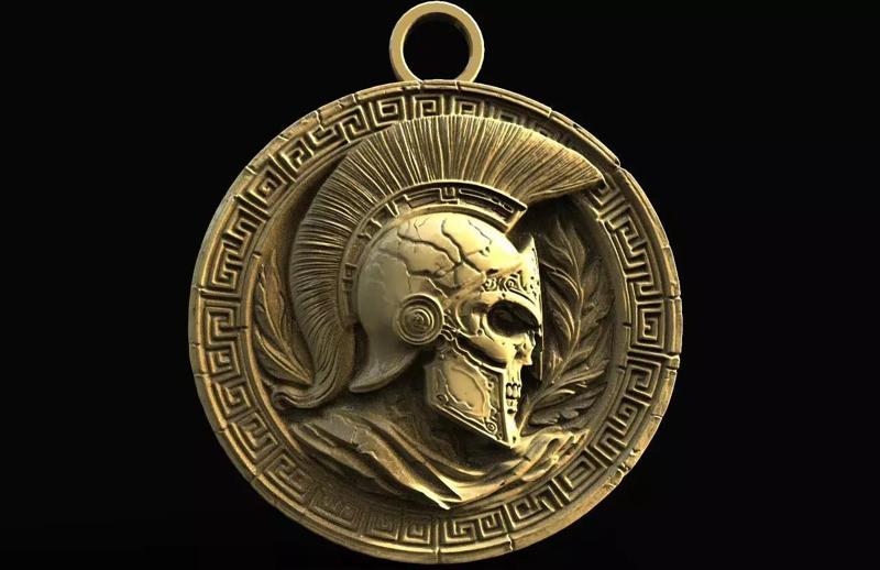 Spartan skull pendant