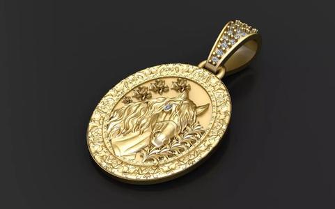 Horse Face Coin Pendant