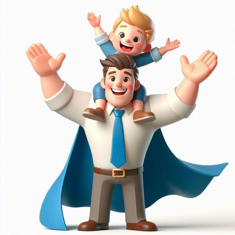 Father and Son 3D Print – Mr. American Style Father Holding Son’s Hand, Father’s Day Gift Figurine