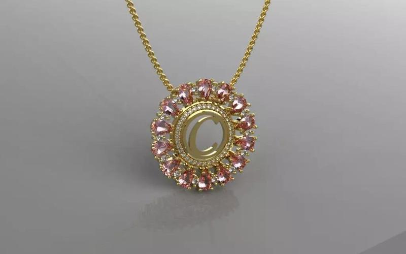 Classic Letter C Pendant - 3D Jewelry - PG-270