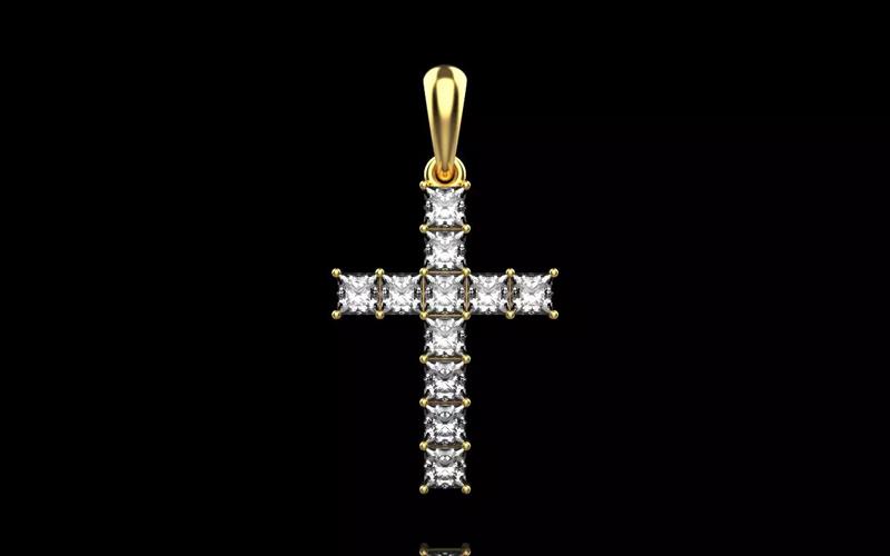 cross with stones