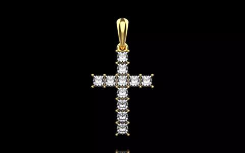 cross with stones