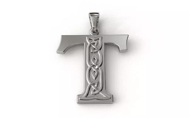 Celtic pendant letter  T