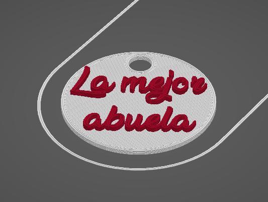 KEYCHAIN BEST GRANDMA 2 COLORS 3D EMBOSSING