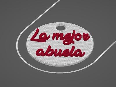 KEYCHAIN BEST GRANDMA 2 COLORS 3D EMBOSSING