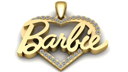 HEART BARBIE GOLD DESIGN PENDANT 3d printable model