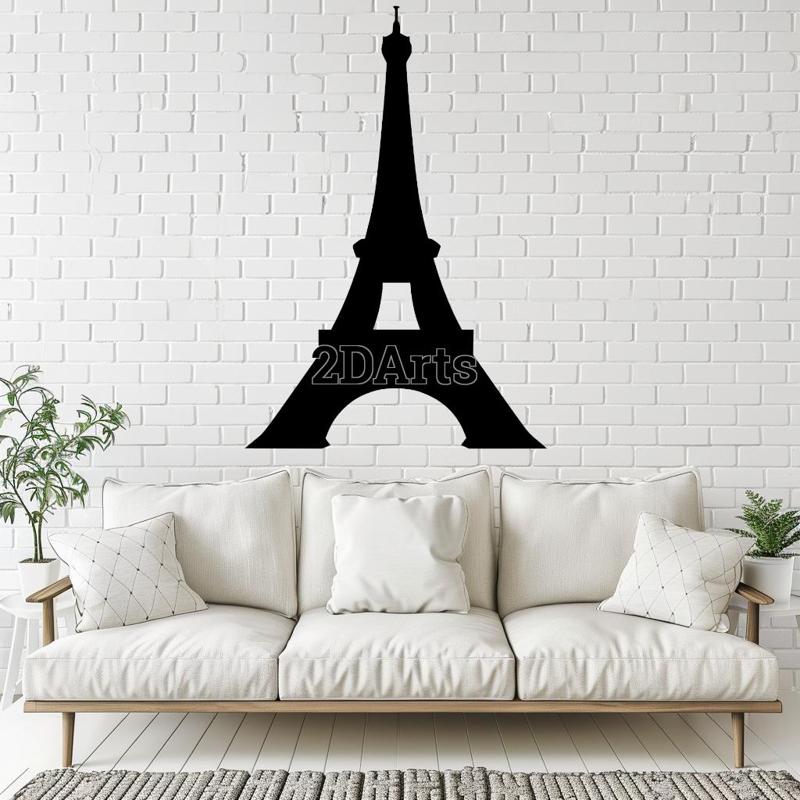 Eiffel Tower 2D Wall Art/Window Art - Digital STL & SVG Files for 3D Printing and Laser Cutting