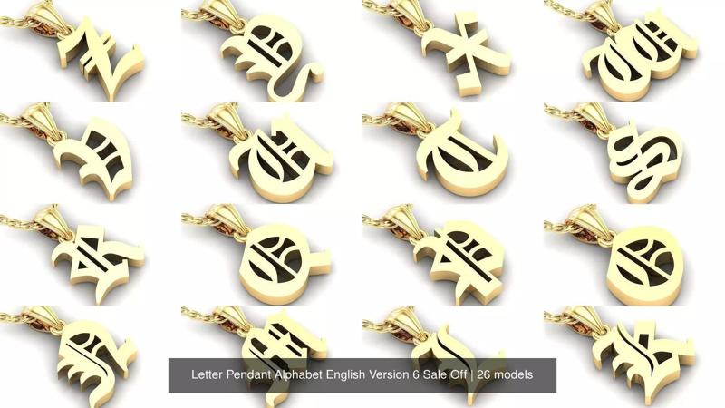 Letter Pendant Alphabet English Version 6 Sale Off 3D Model Collection
