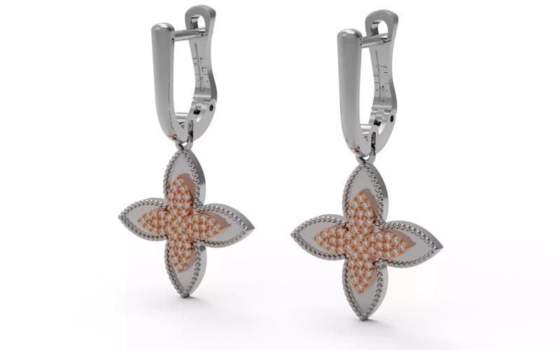 Earrings rose gold earring set