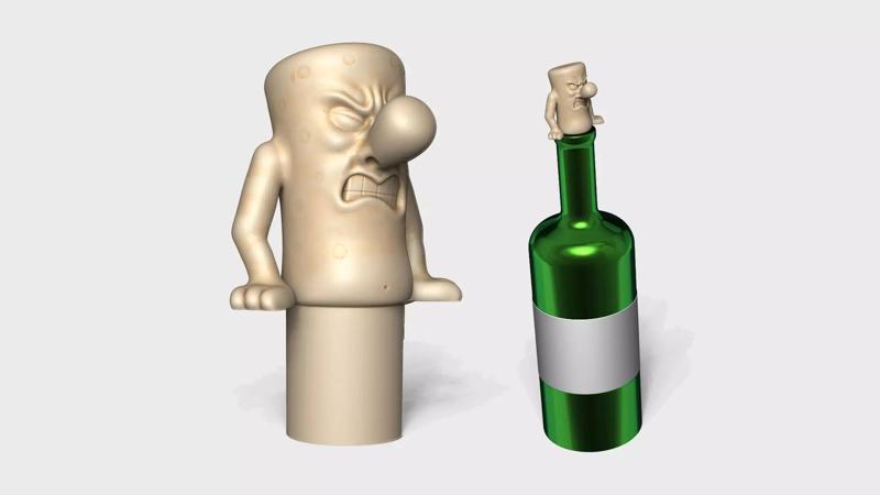 Wine Cork Replacer - Funny Escaping Character