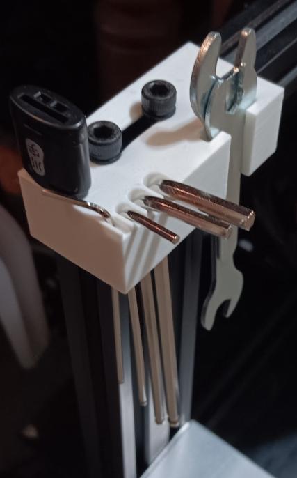Ender 3 SD Card & Allen Wrench Holder STL – Tool Organizer Mount (No Mods Needed)
