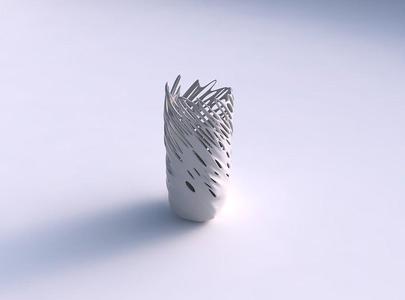 Vase quadratic tall with twisted smooth bubble holes